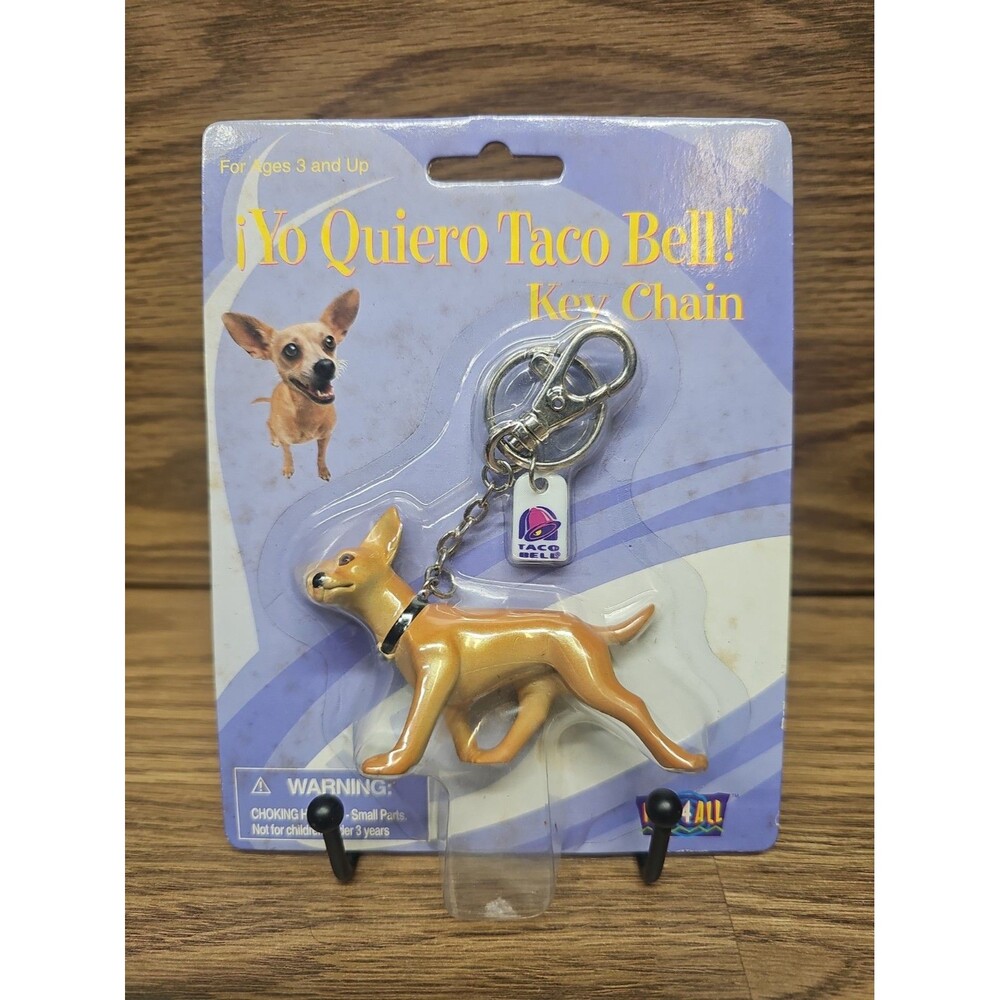 VTG 1998 Fun 4 All Yo Quiero Taco Bell Chihuahua Dog Keychain-Sealed New